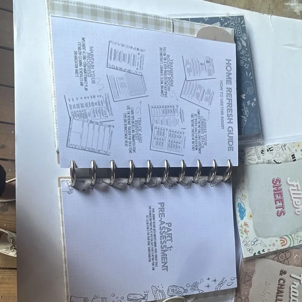 Daily Grind Planner Bundle: Quilted Cover + 4 Inserts (3 Sealed, 1 Open Box)